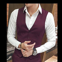 Four-season British-style men's casual waistcoat, Korean-style slimming professional work vest, sleeveless waistcoat for hotels and restaurants thumbnail 4