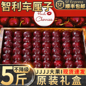 智利进口车厘子5斤新鲜水果当季现摘4J大樱桃黑珍珠孕妇整箱包邮