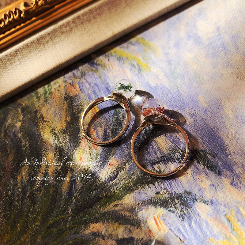 Chorite Crystal|限量发售 天然幽灵宝石水晶纯银戒指情侣可调节