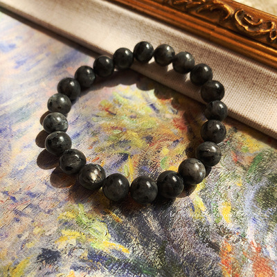 斯里兰卡｜天然黑闪光拉长石手链