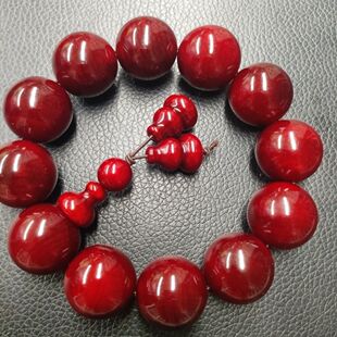 高端帝王血龙木手串2.0男女款文玩木质佛珠琥珀木高油盘玩包浆