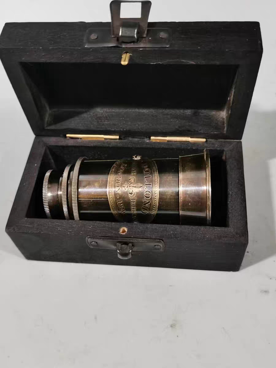 纯铜望远镜单筒便携复古怀旧伸缩望远高倍加勒比海盗软装影视道具