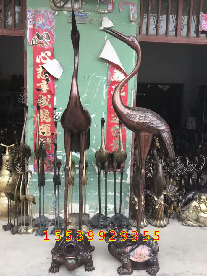 大号风水铜器纯铜龙龟铜龟铜仙鹤蜡台烛台动物家居客厅装饰摆件