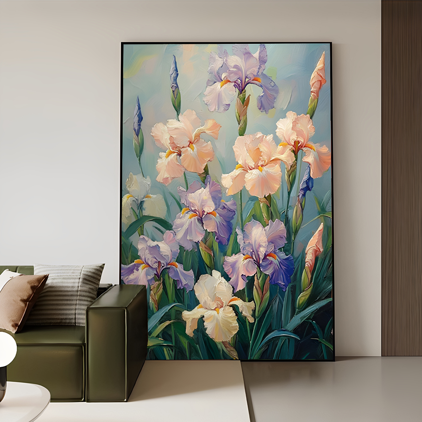 清馨手绘花卉油画玄关客厅挂画