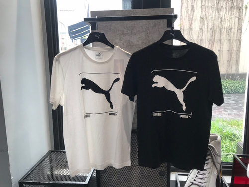 PUMA/彪马男子运动休闲大logo印花纯棉短袖圆领T恤 581552 845997