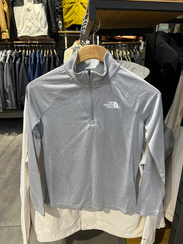The North Face/北面儿童舒适纯色半拉链长袖T恤打底衫 870Q