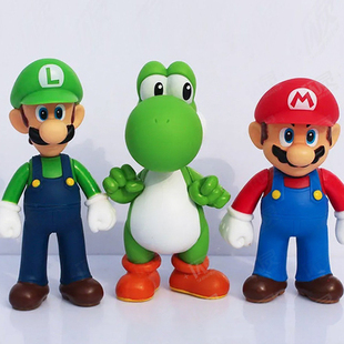 超级玛丽supermario大号马里奥路易耀西手办摆件公仔玩具可动玩偶