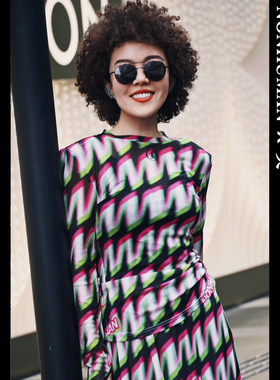 NONHUMAN蚂蚁家25夏季新款原创设计师品牌修身炫彩字母网纱皮肤衣