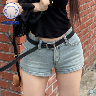 kindame韩国美胯系列显腿丰胯a型包臀低腰简约牛仔短裤DL25M0126
