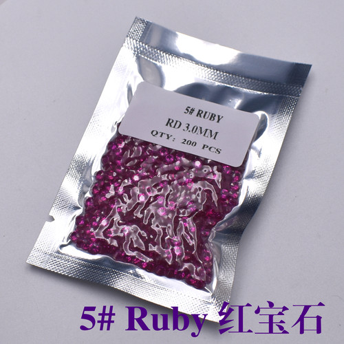 2mm红宝石裸石圆形小碎钻5#Ruby红色宝石裸石饰品镶嵌石圆形diy