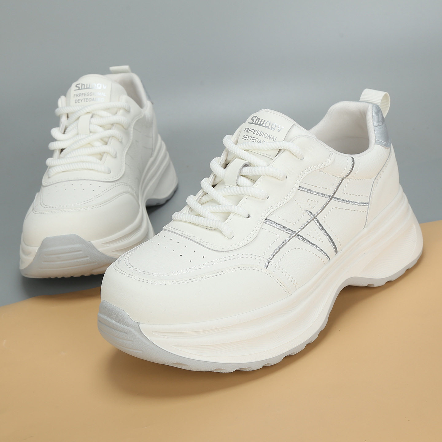 宽胖脚2026春季新款爱足雅大码女鞋41到43厚底运动休闲老爹鞋单鞋,女鞋,时尚休闲鞋,淘宝优惠券,粉丝福利购,淘宝优惠卷