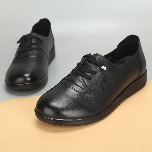 2026春季新款爱足雅宽胖脚大码女鞋41到43软底软面休闲妈妈鞋单鞋