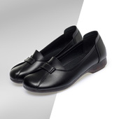 女鞋 真皮中年妈妈鞋 子41一43单鞋 加大码 夏季 新款 平底显脚小皮鞋