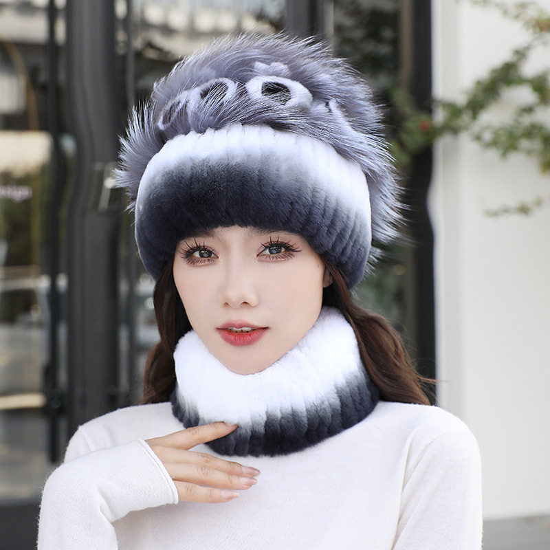 厂家獭兔毛帽子围脖两件套百搭减龄皮草帽子女冬季保暖玫瑰花,服饰配件/皮带/帽子/围巾,二件套,淘宝优惠券,粉丝福利购,淘宝优惠卷