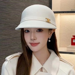 凯旋门帽子女秋冬羊毛呢马术帽时尚小沿骑士帽英伦礼帽百搭鸭舌帽