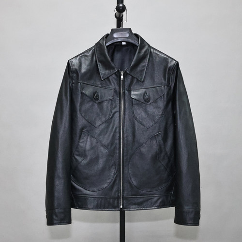 男士头层软牛皮真皮皮衣夹克外套