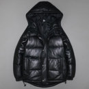 男女真皮羽绒防寒服头层绵羊皮衣连帽青年休闲冬季 加厚保暖外套左