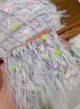 标价1大团250g价格超美渐变紫色系手混线棒针冬季DYD手编围巾毛线