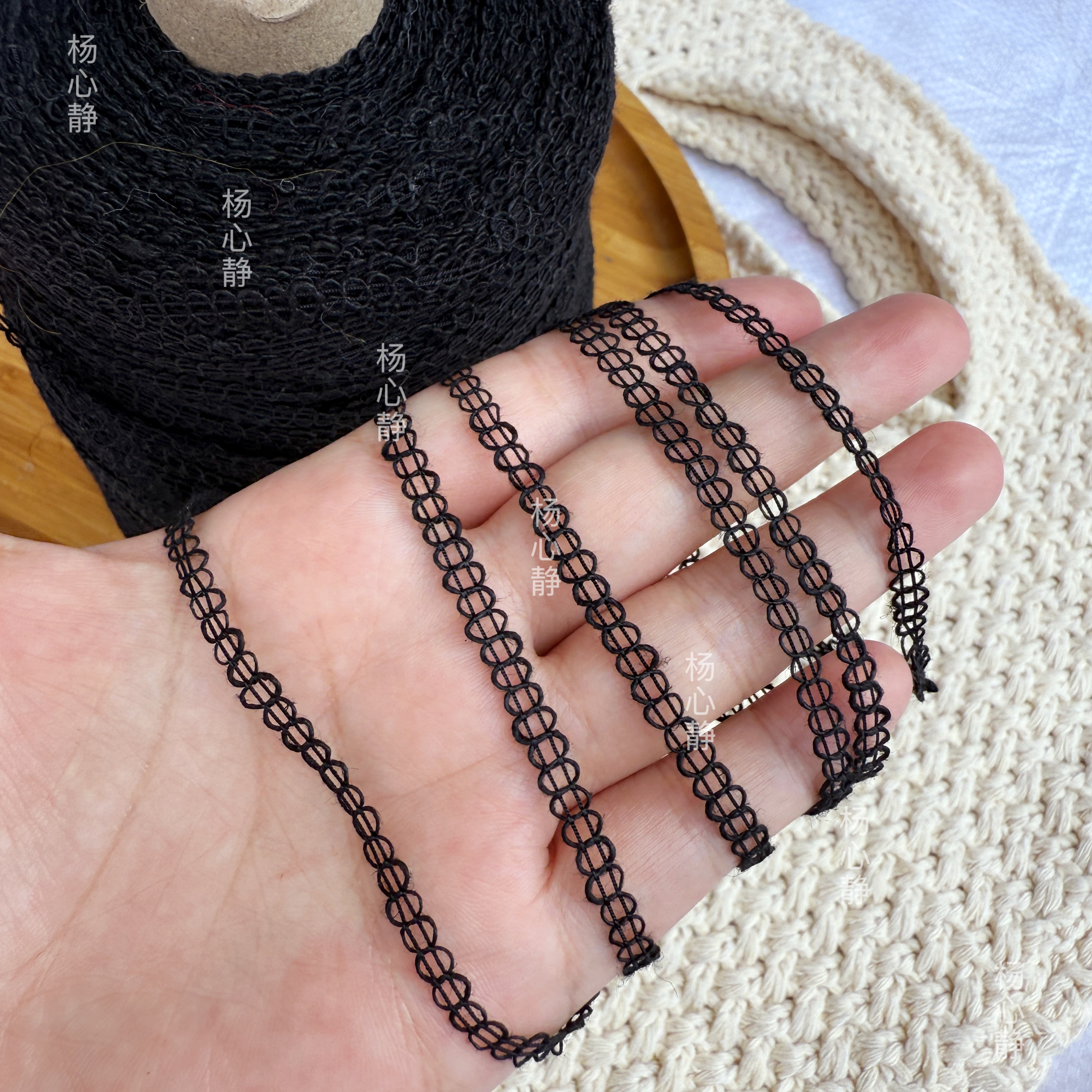 标价500克价格 黑色亚麻小香风色特色毛衣外套配线 花式纱特种线