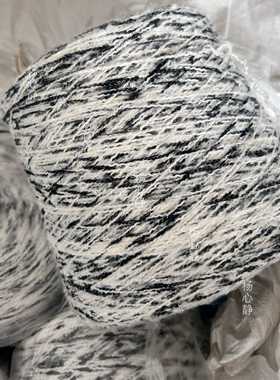 标价500克价格 黑白色棉羊毛中粗马海毛纱柔软舒适毛衣围巾编织线