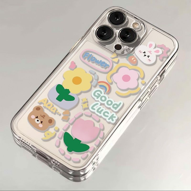 花朵兔子适用苹果17手机壳iPhone14/16/15promax新款11华为nova13荣耀p80红米note10女opporeno7小米vivos12x
