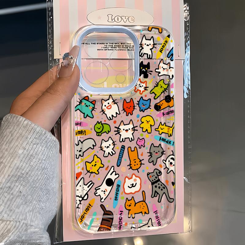 适用红米炸开涂鸦猫咪可爱硅胶vi