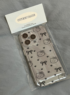 爱心凯蒂猫适用苹果15promax手机壳14pro可爱12小众16软壳11华为mate60荣耀70女vivox100小米OPPO红米note13