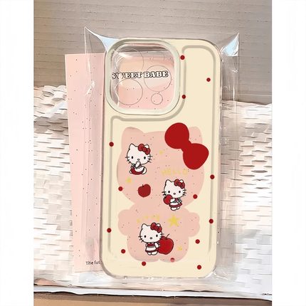 波点Kitty苹果17手机壳16/15pro华为nova7适用p50荣耀70红米note13女OPPOreno11/9/8小米14/vivos12s7新款x80