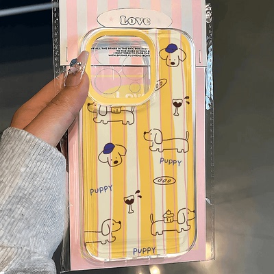 蓝帽小狗苹果17手机壳16/15pro华为mate30适用p50荣耀70红米note13女OPPOreno11/9/8小米14/vivos12s7新款x80