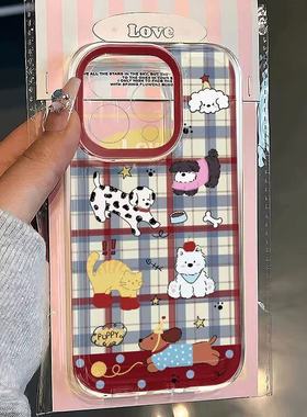 波点红袜猫咪适用苹果17/16pro手机壳华为pura70/p50潮mate60红米note11女OPPOreno13/9/8小米14/vivos12/s15