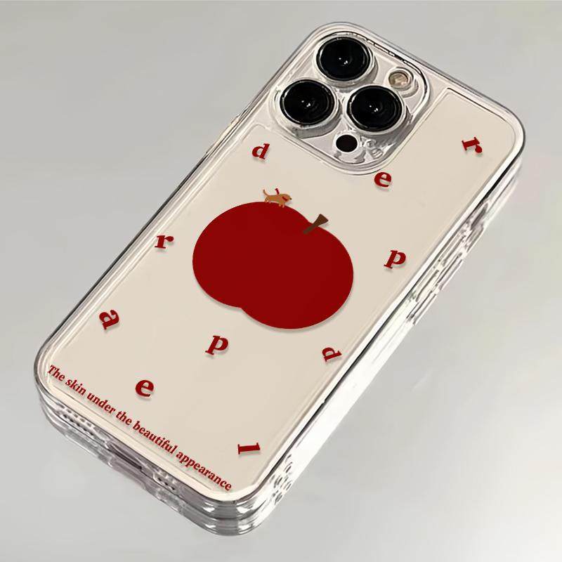 英文红苹果适用苹果17手机壳iPhone14/16/15promax新款11华为nova13荣耀70红米note10女opporeno7小米vivos12