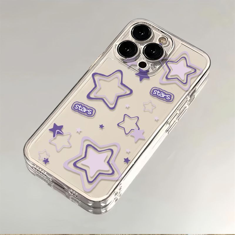 英文紫星星适用苹果17/16pro手机壳华为pura70/p50套mate60红米note11女OPPOreno13/9/8小米14/vivos12/s15潮