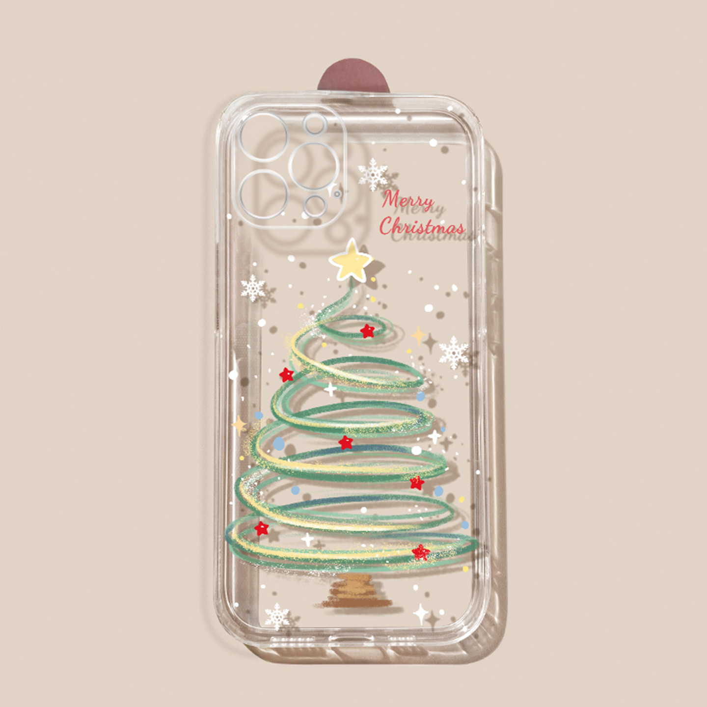 圣诞树文艺透明硅胶手机壳多机型