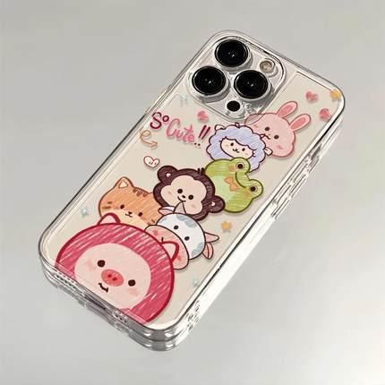 动物头像适用苹果17手机壳iPhone14/16/15promax新款11华为nova13荣耀p70红米note10女opporeno7小米vivos12x
