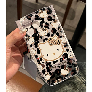 豹纹kitty适用苹果16promax手机壳iphone15新款mate60个性14红米note13防摔k70小米华为pura70软vivoppo荣耀