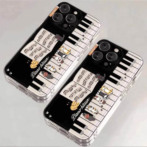 钢琴动物适用苹果17promax手机壳16/15卡通14新款11华为mate60/p70荣耀90/vivox100小米12可爱OPPO红米note13