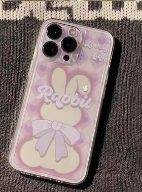兔子蝴蝶适用iphone16promax手机壳苹果15华为mate60小米14pro女Pura70超薄nova12红米K80荣耀50reno60/11/13