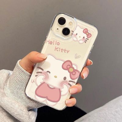 戳脸凯蒂猫苹果17/16/15pro手机壳华为mate60适用p50荣耀100红米note11女OPPOreno13/9/8小米14/vivos12潮x80