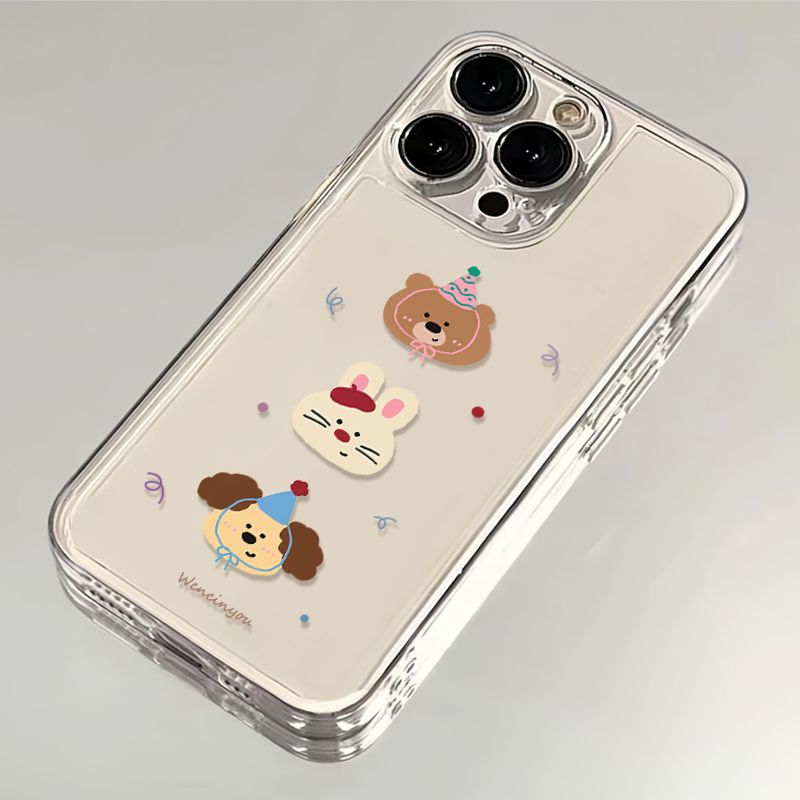 生日帽动物适用苹果17/16pro手机壳华为pura70/p50软壳mate60红米note11女OPPOreno13/9/8小米14/vivos12/s15