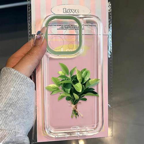 文艺柚子叶适用苹果16pro手机壳