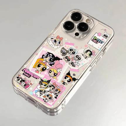 ins飞天小女警适用苹果17/16pro手机壳华为pura70/p50/mate60红米note11女OPPOreno13/9/8小米14/vivos12/s15