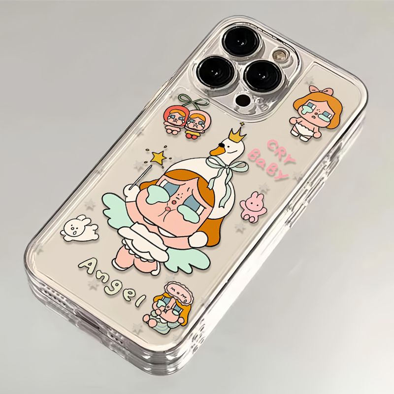 芭蕾舞哭娃适用苹果17/16pro手机壳华为pura70/p50软壳mate60红米note11女OPPOreno13/9/8小米14/vivos12/s15