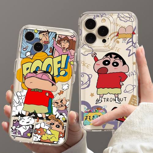 蜡笔小新适用苹果17/16pro手机壳华为mate60超薄p50荣耀100红米note11女OPPOreno13/9/8小米14/vivos12/s15套