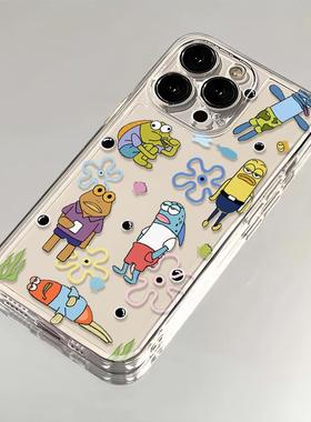 比奇堡居民苹果17/16/15pro手机壳华为mate60适用p50荣耀100红米note11女OPPOreno13/9小米14/vivos12超薄x80