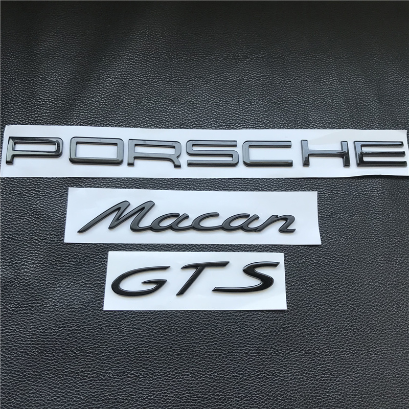 保时捷车标MacanS字标迈凯turbo改装车后尾箱PORSCHE英文字母标志 汽车用品/电子/清洗/改装 汽车车标 原图主图