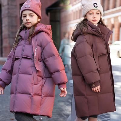 2025新款儿童羽绒服女童中长款中大童洋气加厚童装外套亲子装冬