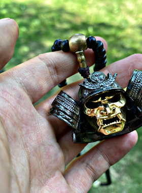 鬼武士骷髅吊坠武士道项链吊坠S925银男女通用日韩风原创设计