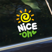 汽车个性 创意太阳花车贴nice oh英文字母车贴划痕反光摩托车贴纸