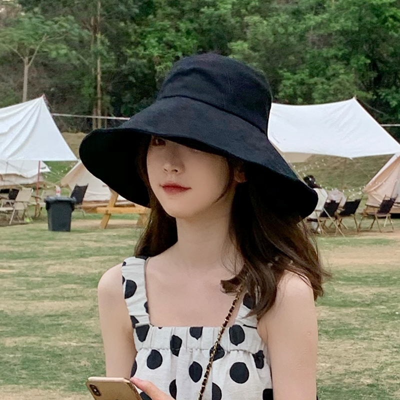 超大帽檐遮阳帽防紫外线夏季女防晒帽渔夫帽旅游沙滩遮脸日系薄款