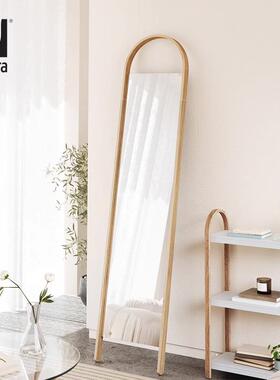Umbra全身镜家用壁挂落地镜卧室高级感设计感穿衣镜原木现代简约